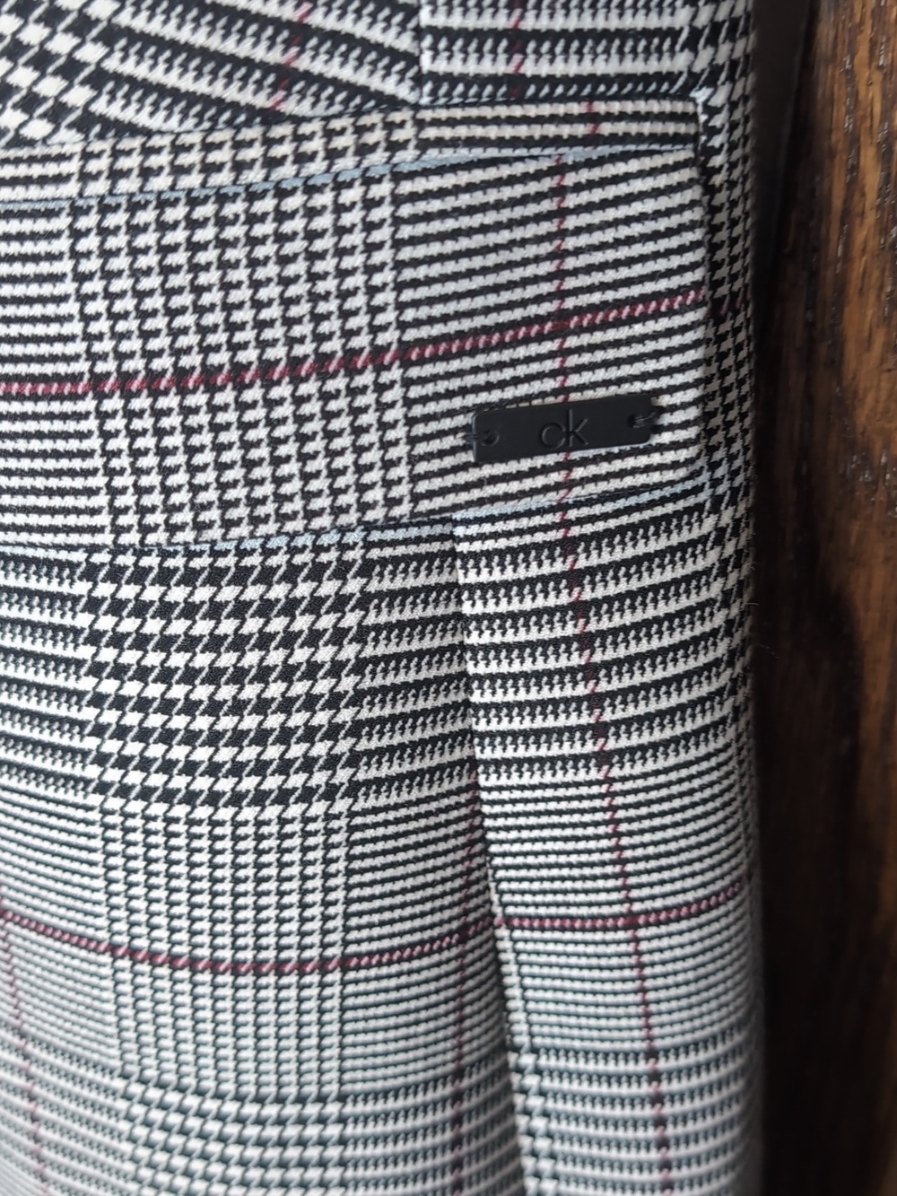 Calvin Klein Black And White Glen Plaid Single-Button Blazer - Picture 5 of 9